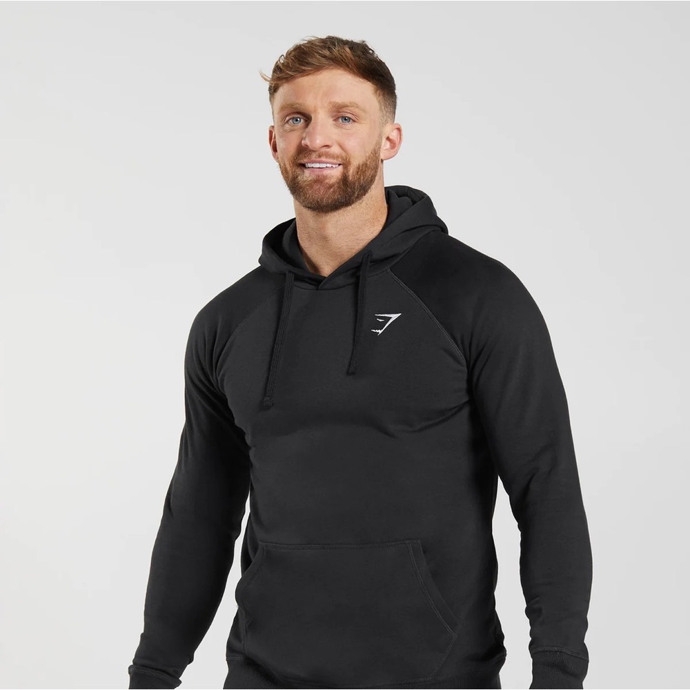 Gymshark Crest Hoodie Black XXL GREAT CONDITION